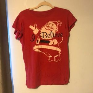 LOL VINTAGE RED “I BELIEVE” SANTA SHIRT